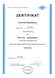 Zertifikat Dominik Hebbelmann | Havarie - Kommissar